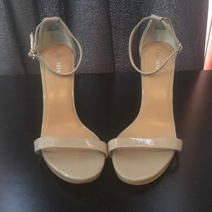 Nude strap sandal heel